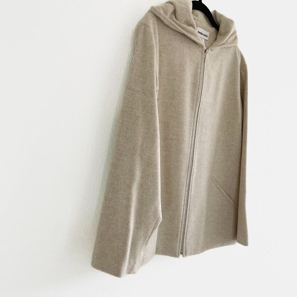 Bonnie & Norma Wool Blend Size Medium Full Zip Hooded Jacket Neutral Tan Vintage - Picture 7 of 13